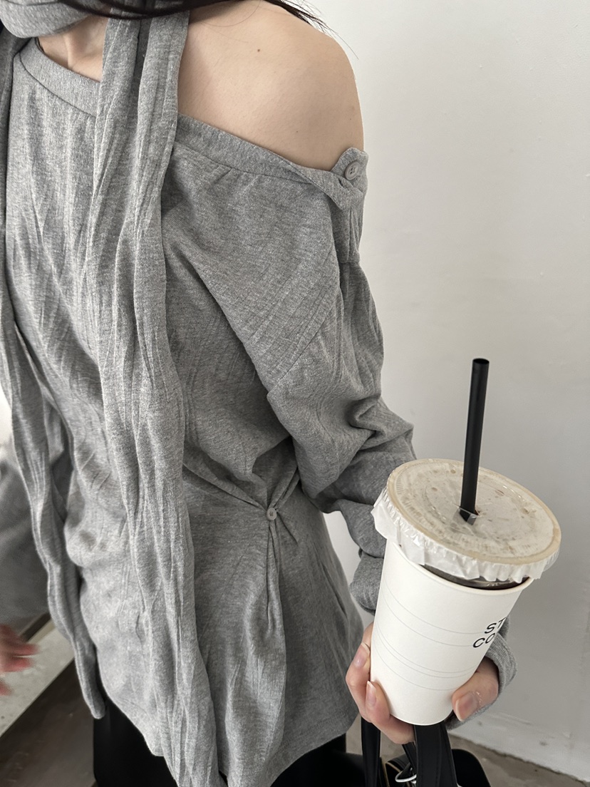 BOWIE韓國東大門直郵女裝新款休閑熱賣26春夏人氣長袖T恤BOWIE長袖T恤