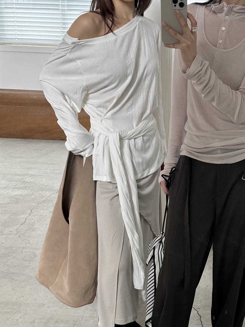 BOWIE韓國東大門直郵女裝新款休閑熱賣26春夏人氣長袖T恤BOWIE長袖T恤