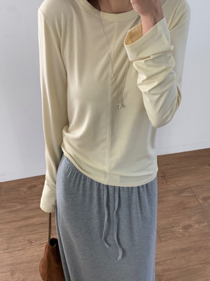 KOMOREBI韓國直郵實拍女士新款時尚26春夏休閑推薦長袖T恤KOMOREBI長袖T恤