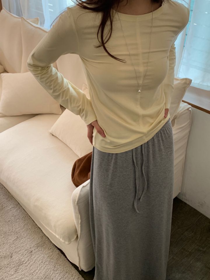 KOMOREBI韓國直郵實拍女士新款時尚26春夏休閑推薦長袖T恤KOMOREBI長袖T恤