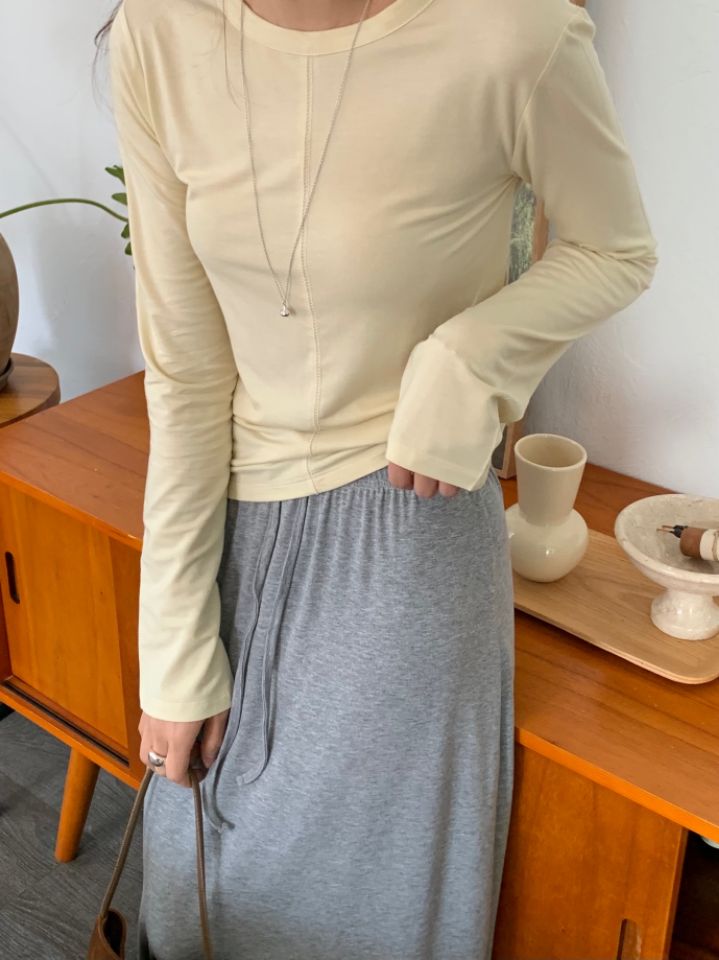 KOMOREBI韓國直郵實拍女士新款時尚26春夏休閑推薦長袖T恤KOMOREBI長袖T恤