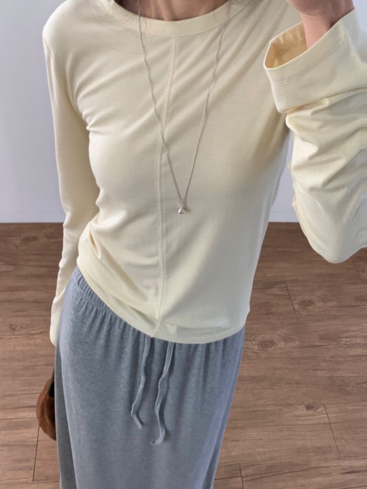 KOMOREBI韓國直郵實拍女士新款時尚26春夏休閑推薦長袖T恤KOMOREBI長袖T恤