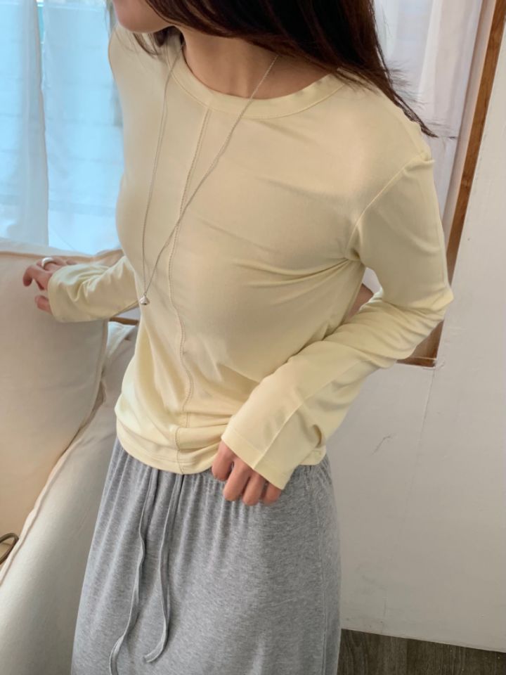 KOMOREBI韓國直郵實拍女士新款時尚26春夏休閑推薦長袖T恤KOMOREBI長袖T恤圖色2