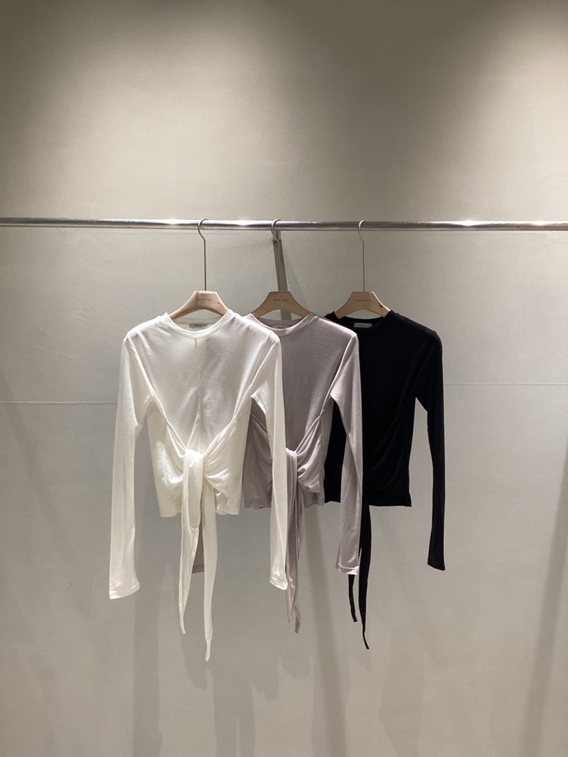 NEAR LEAP-P韓國直郵實拍女士新款休閑熱賣長袖T恤腰帶NEAR LEAP/The N:L長袖T恤