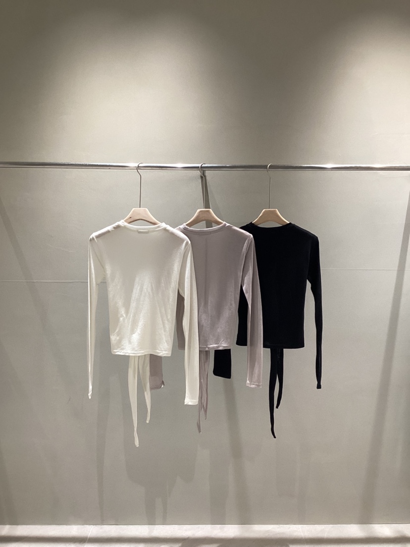 NEAR LEAP-P韓國直郵實拍女士新款休閑熱賣長袖T恤腰帶NEAR LEAP/The N:L長袖T恤