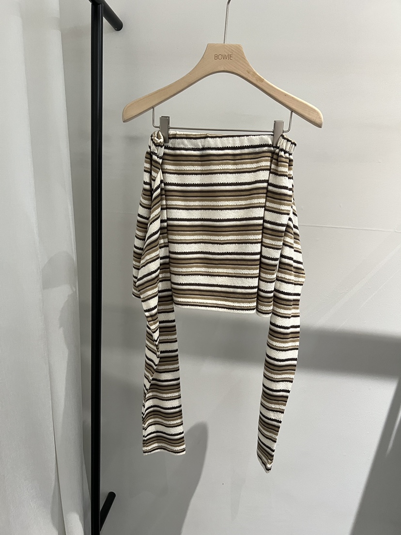 BOWIE韓國直郵女士新款推薦26春夏時尚休閑人氣短裙系帶條紋BOWIE短裙圖色1