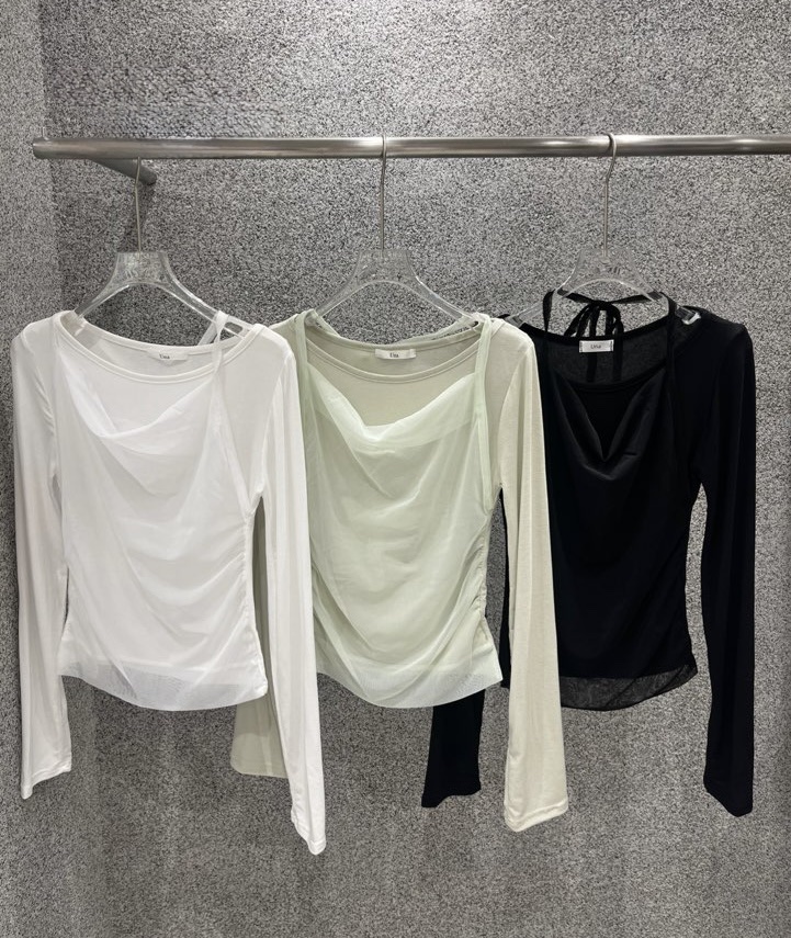 UNA/THE MAY韓國直郵女士新品時尚熱賣職業26春夏長袖T恤THEMAY/UNA長袖T恤