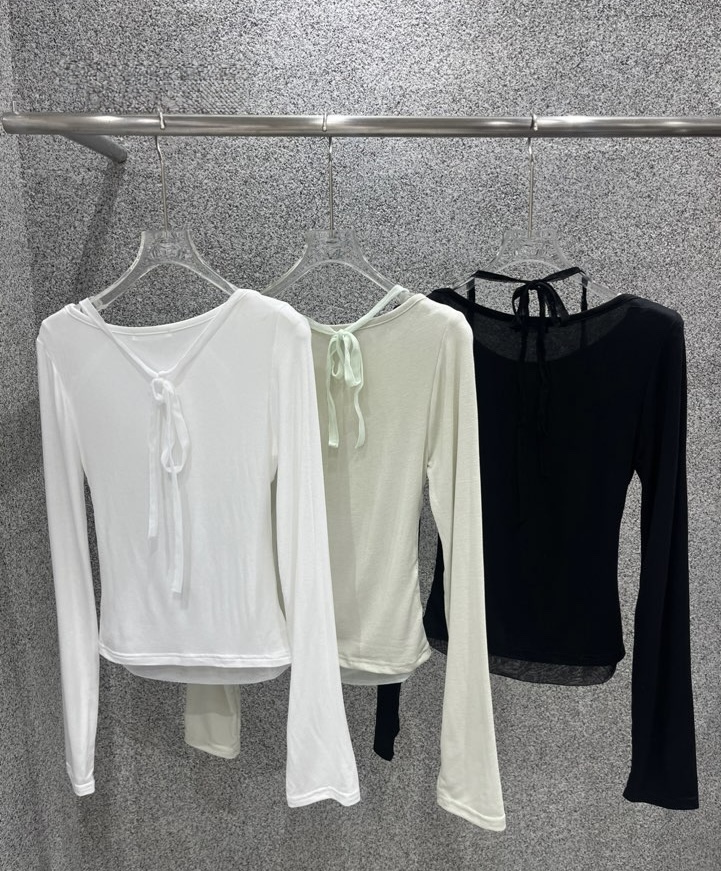 UNA/THE MAY韓國直郵女士新品時尚熱賣職業26春夏長袖T恤THEMAY/UNA長袖T恤