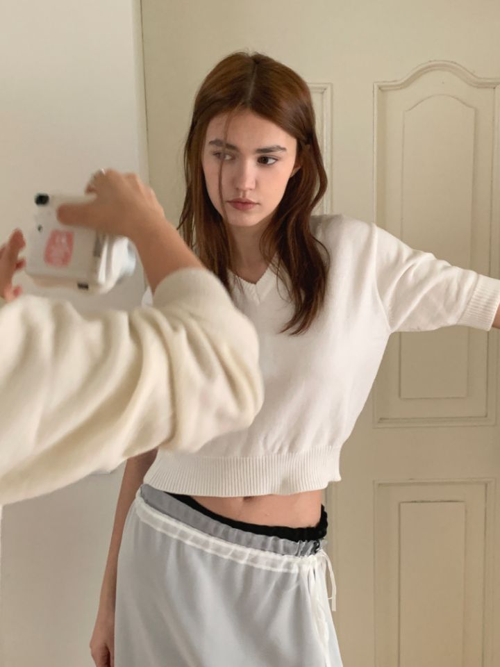 LIVE FOREVER韓國東大門代購女士新品熱賣人氣針織衫V領LIVE FOR_EVER針織衫