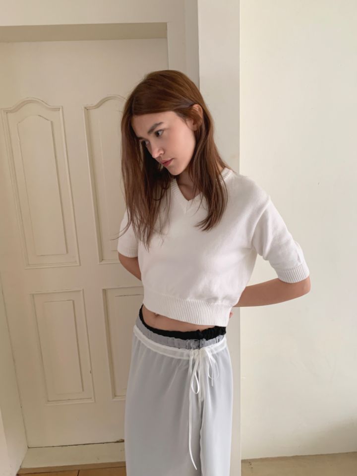 LIVE FOREVER韓國東大門代購女士新品熱賣人氣針織衫V領LIVE FOR_EVER針織衫