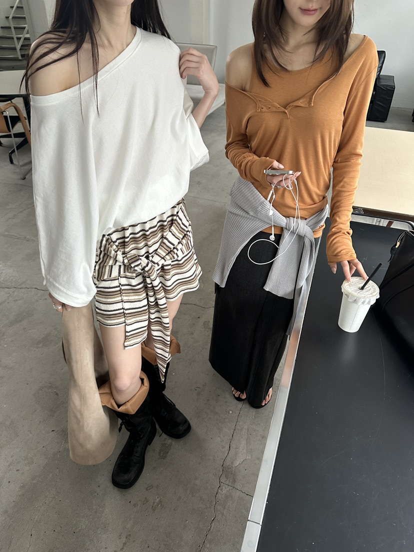 BOWIE韓國代購女裝新品職業熱賣時尚26春夏人氣長袖T恤寬松BOWIE長袖T恤