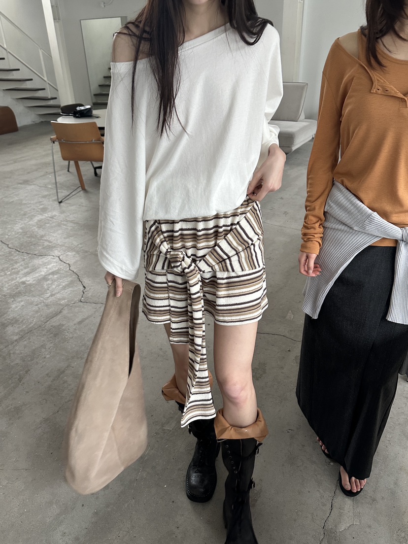 BOWIE韓國代購女裝新品職業熱賣時尚26春夏人氣長袖T恤寬松BOWIE長袖T恤