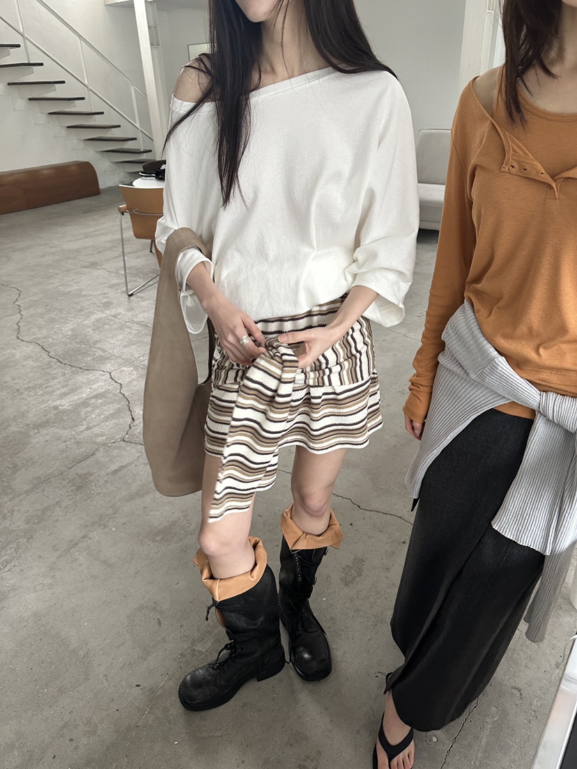 BOWIE韓國代購女裝新品職業熱賣時尚26春夏人氣長袖T恤寬松BOWIE長袖T恤