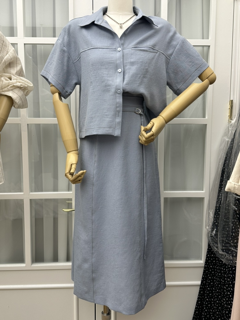 RE:FRESH-L韓國直郵實拍女士新品時尚熱賣人氣長裙含腰繩RE:FRESH長裙圖色2