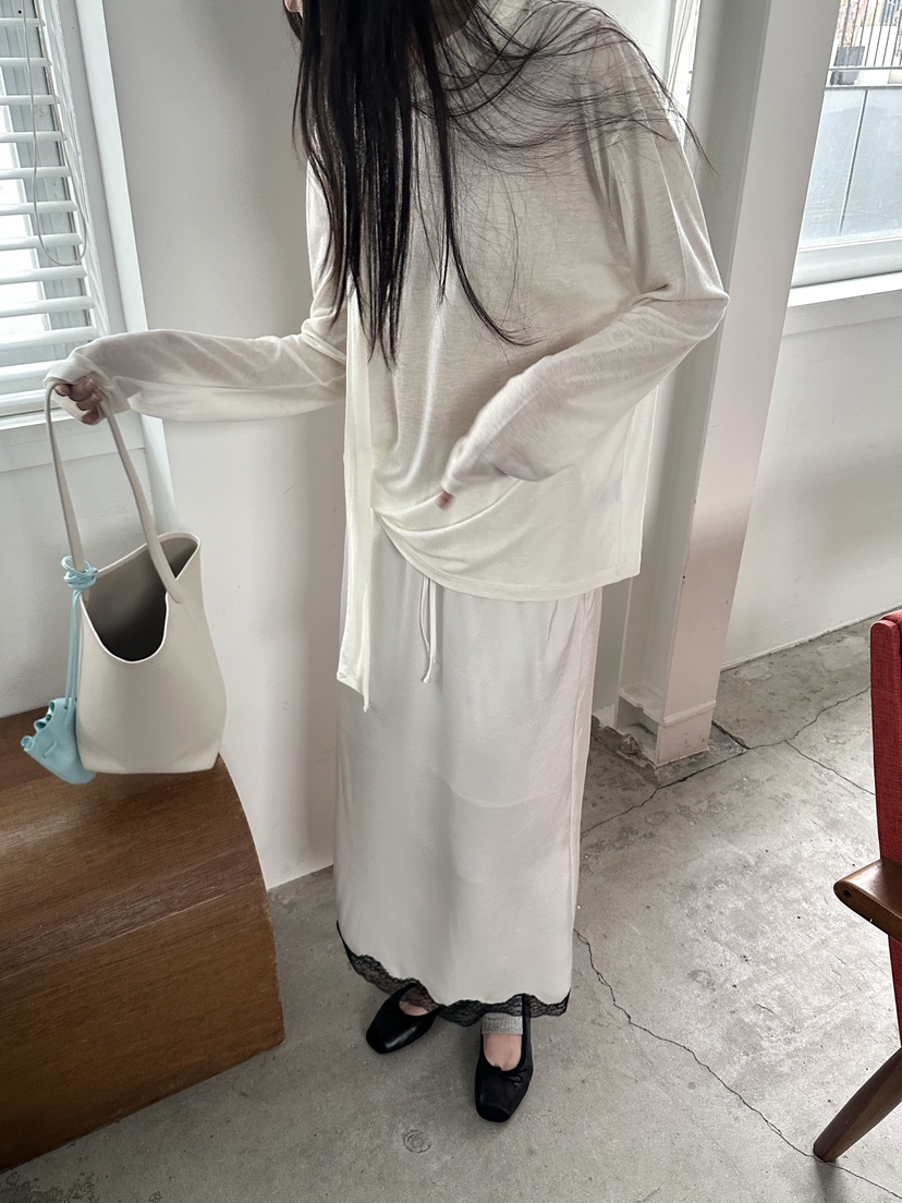 BOWIE韓國直郵實拍女士新款時尚推薦職業長袖T恤圍巾寬松BOWIE長袖T恤