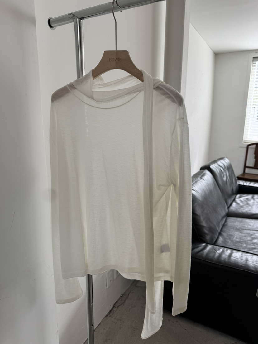 BOWIE韓國直郵實拍女士新款時尚推薦職業長袖T恤圍巾寬松BOWIE長袖T恤圖色3