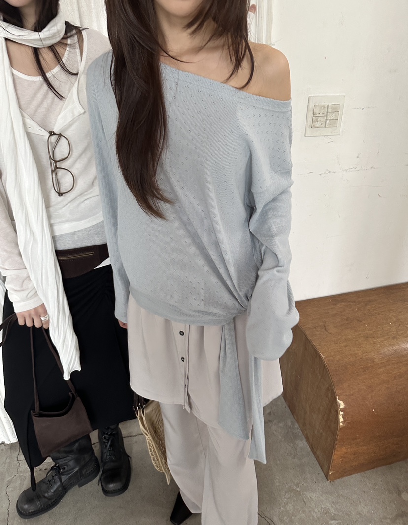 BOWIE韓國東大門直郵女士新品推薦熱賣時尚休閑職業長袖T恤BOWIE長袖T恤