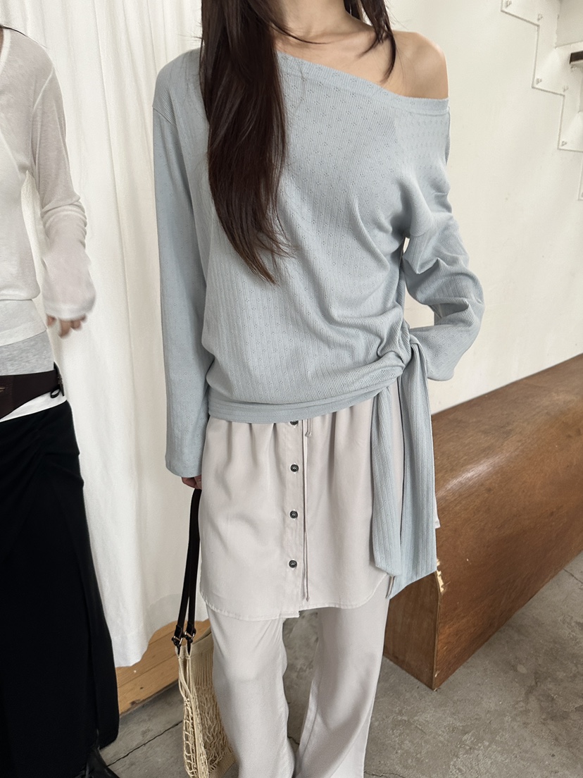 BOWIE韓國東大門直郵女士新品推薦熱賣時尚休閑職業長袖T恤BOWIE長袖T恤