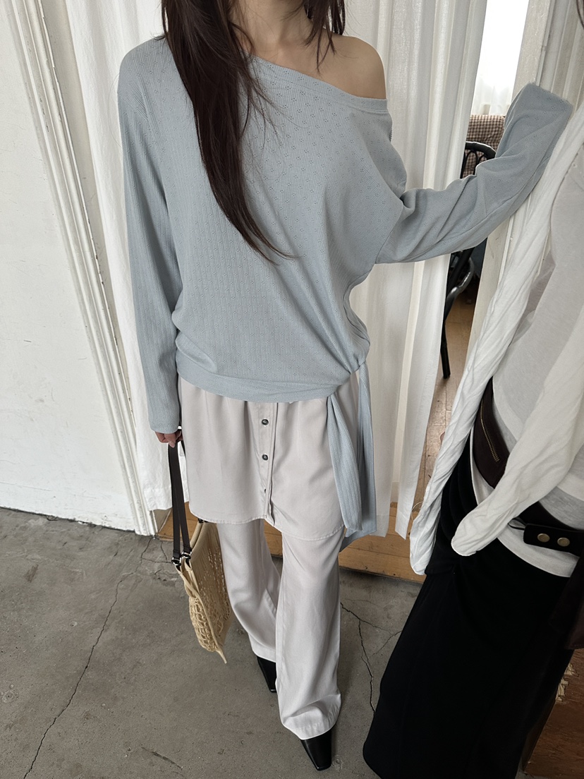 BOWIE韓國東大門直郵女士新品推薦熱賣時尚休閑職業長袖T恤BOWIE長袖T恤