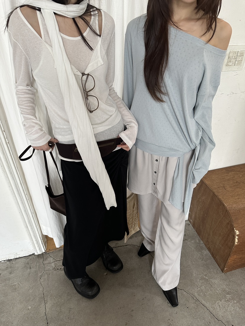 BOWIE韓國東大門直郵女士新品推薦熱賣時尚休閑職業長袖T恤BOWIE長袖T恤