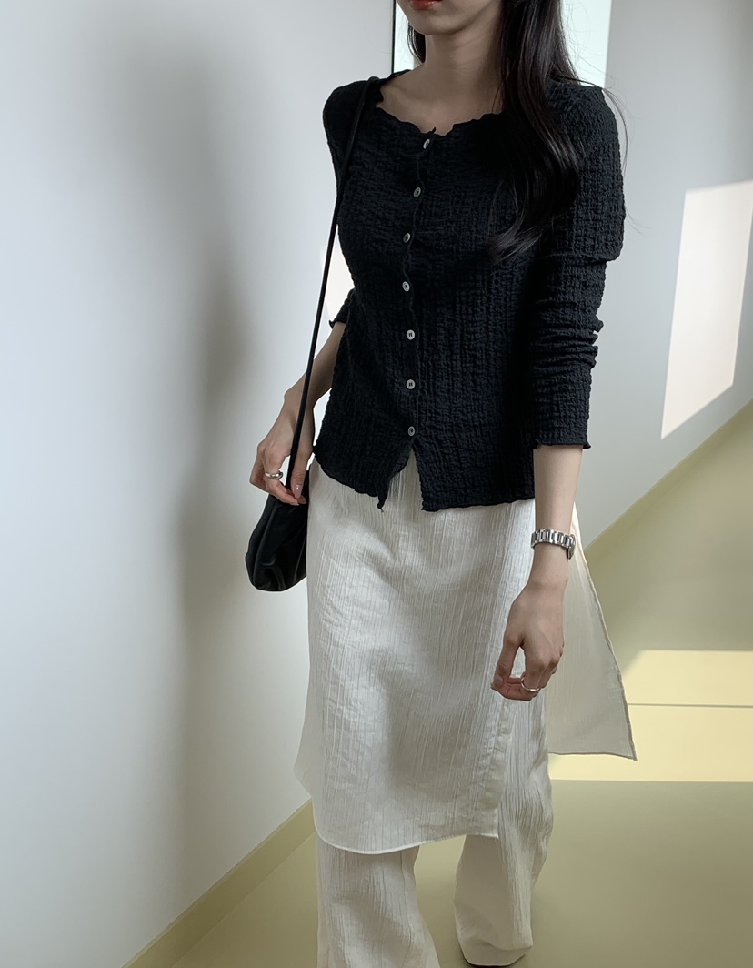 NOTICE韓國東大門代購女士新款職業休閑時尚長袖T恤圓領開衫NOTICE長袖T恤