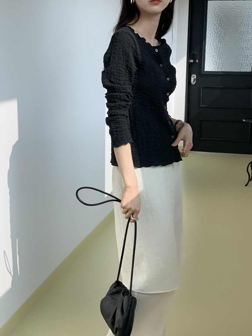 NOTICE韓國東大門代購女士新款職業休閑時尚長袖T恤圓領開衫NOTICE長袖T恤