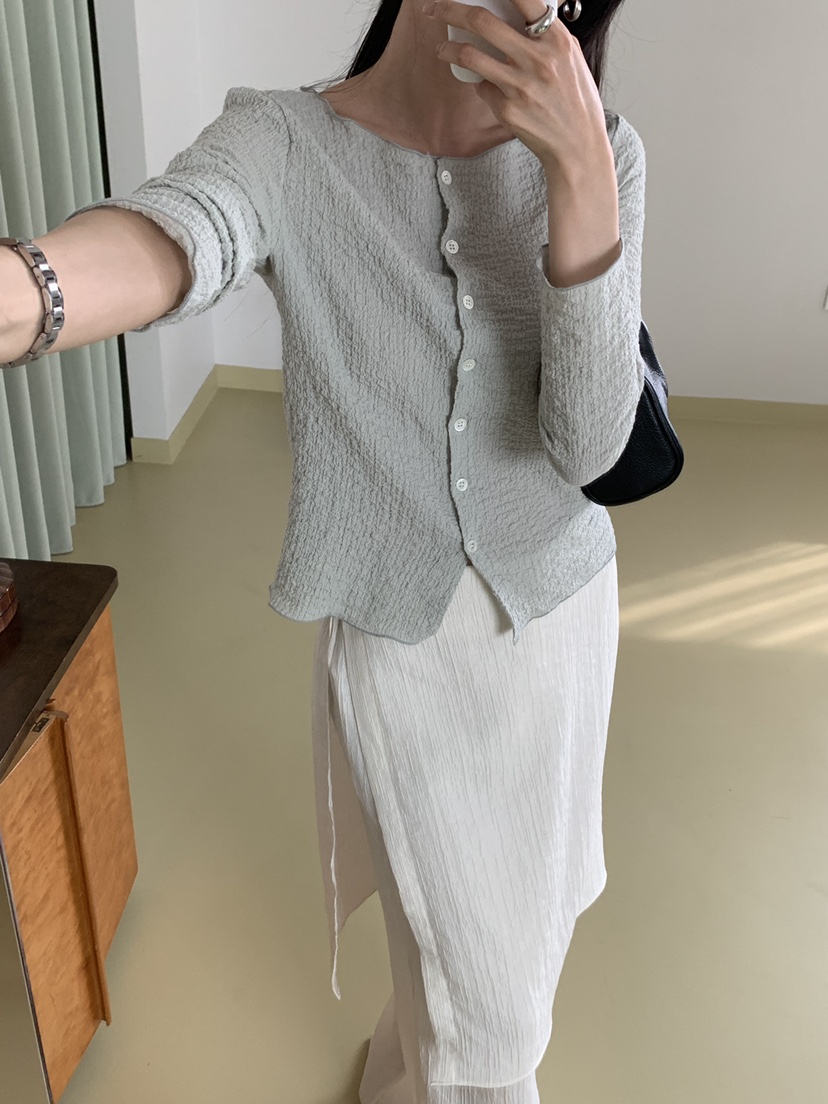 NOTICE韓國東大門代購女士新款職業休閑時尚長袖T恤圓領開衫NOTICE長袖T恤