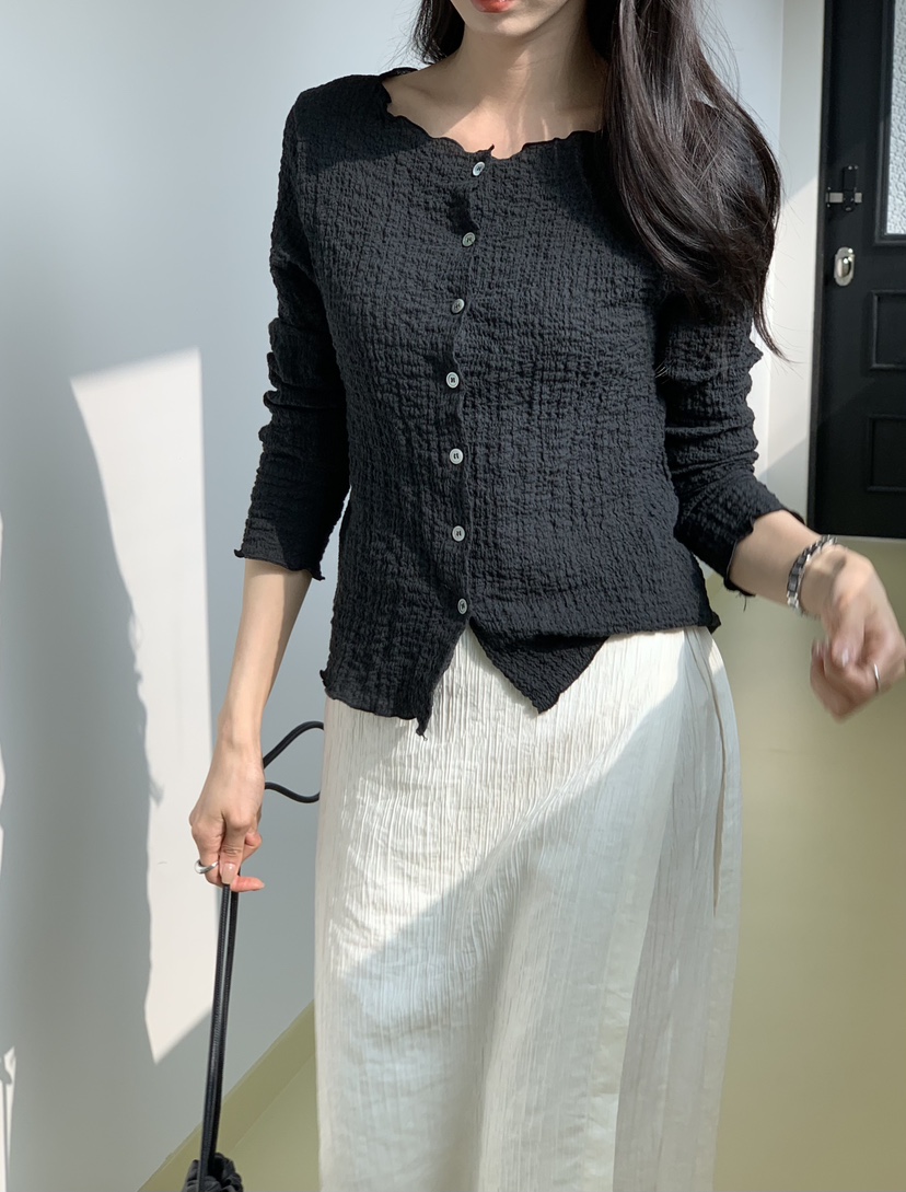 NOTICE韓國東大門代購女士新款職業休閑時尚長袖T恤圓領開衫NOTICE長袖T恤