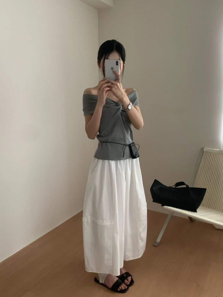 CRONG韓國代購女士新品推薦26春夏熱賣休閑職業針織衫露肩CRONG針織衫