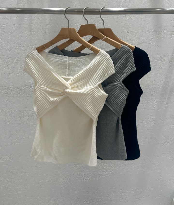 CRONG韓國代購女士新品推薦26春夏熱賣休閑職業針織衫露肩CRONG針織衫