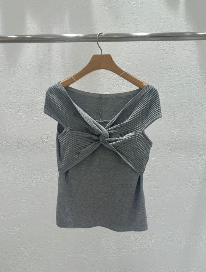 CRONG韓國代購女士新品推薦26春夏熱賣休閑職業針織衫露肩CRONG針織衫圖色2