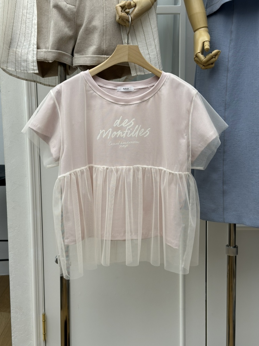 RE:FRESH-L韓國代購女裝新品職業時尚推薦26春夏熱賣T恤RE:FRESHT恤圖色2