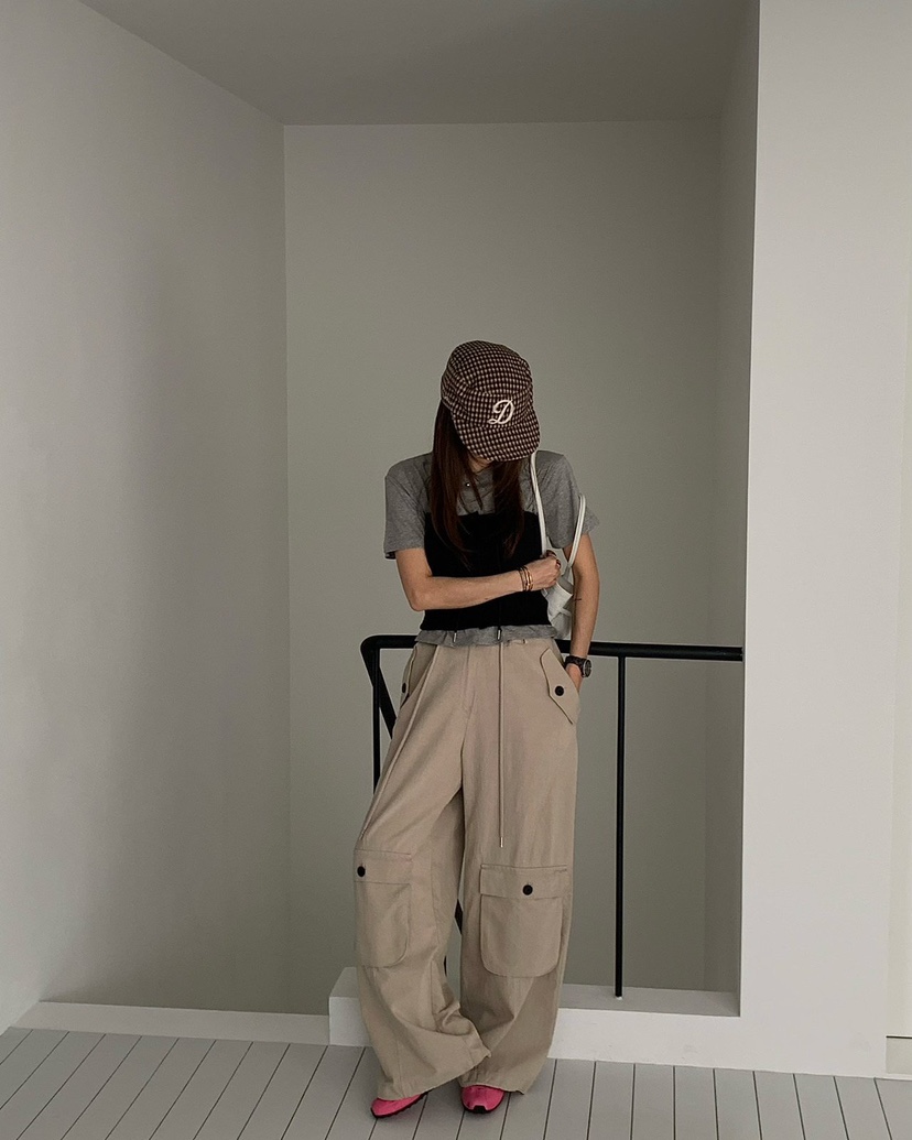 REVE CITE-L韓國東大門代購女士新款職業推薦休閑褲工裝褲REVE CITE-L休閑褲