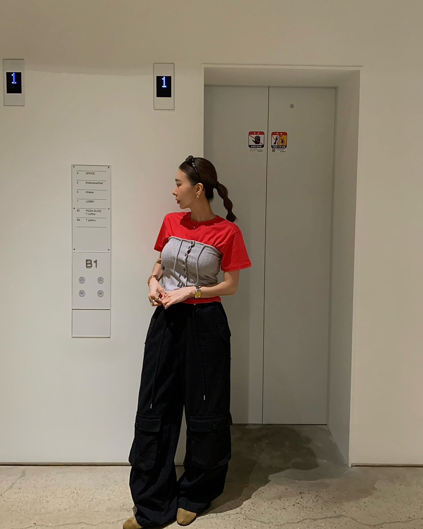 REVE CITE-L韓國東大門代購女士新款職業推薦休閑褲工裝褲REVE CITE-L休閑褲