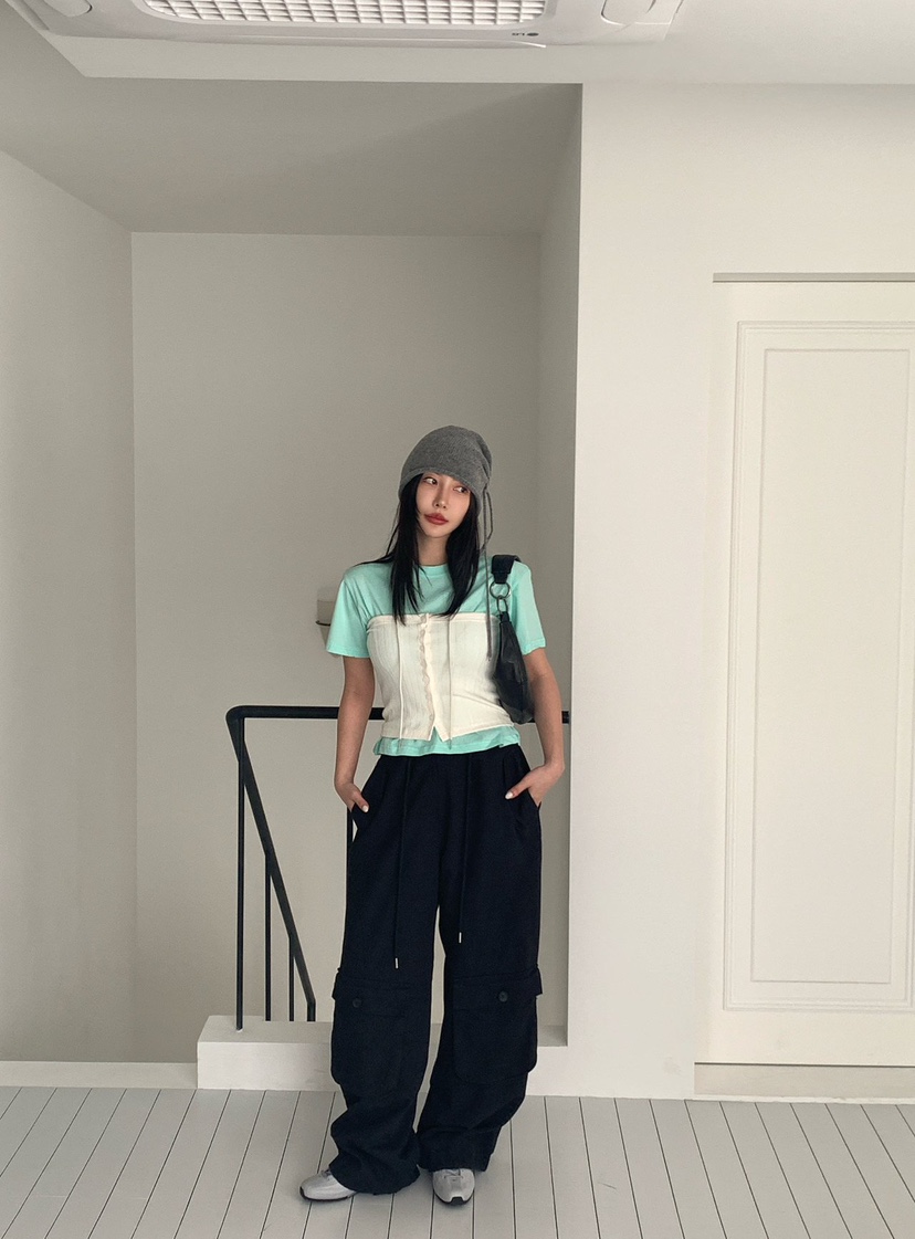 REVE CITE-L韓國東大門代購女士新款職業推薦休閑褲工裝褲REVE CITE-L休閑褲