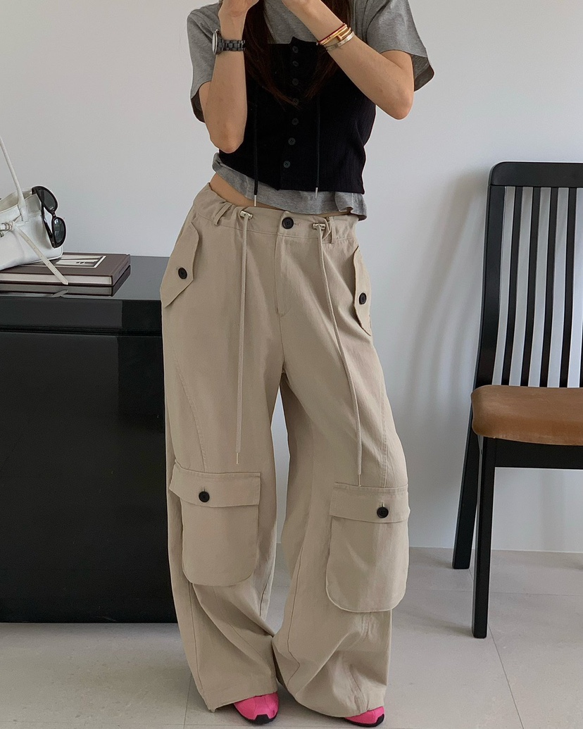 REVE CITE-L韓國東大門代購女士新款職業推薦休閑褲工裝褲REVE CITE-L休閑褲圖色1