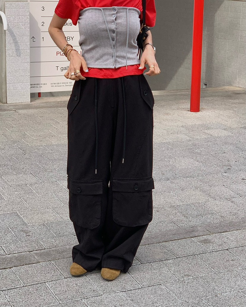 REVE CITE-L韓國東大門代購女士新款職業推薦休閑褲工裝褲REVE CITE-L休閑褲圖色2