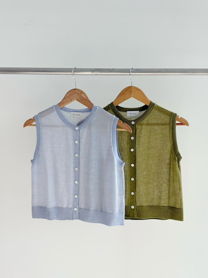 BINUS韓國直郵實拍女士新款推薦26春夏職業時尚休閑熱賣馬甲BINUS馬甲圖色2左二色