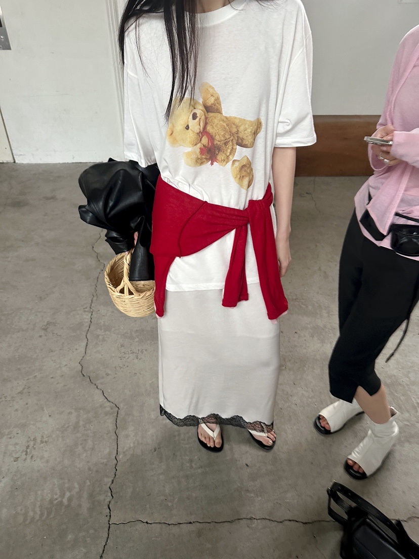 BOWIE韓國代購女裝新款推薦熱賣職業26春夏人氣休閑長裙蕾絲BOWIE長裙