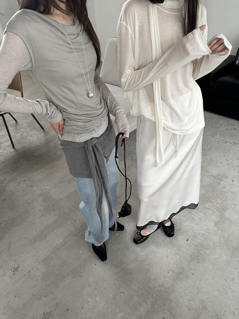 BOWIE韓國代購女裝新款推薦熱賣職業26春夏人氣休閑長裙蕾絲BOWIE長裙