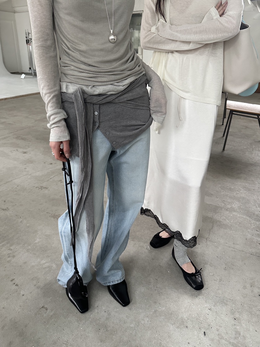 BOWIE韓國代購女裝新款推薦熱賣職業26春夏人氣休閑長裙蕾絲BOWIE長裙