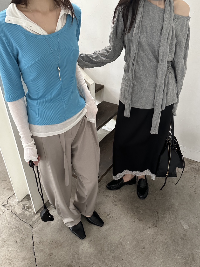 BOWIE韓國代購女裝新款推薦熱賣職業26春夏人氣休閑長裙蕾絲BOWIE長裙