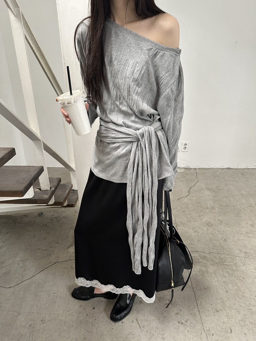 BOWIE韓國代購女裝新款推薦熱賣職業26春夏人氣休閑長裙蕾絲BOWIE長裙