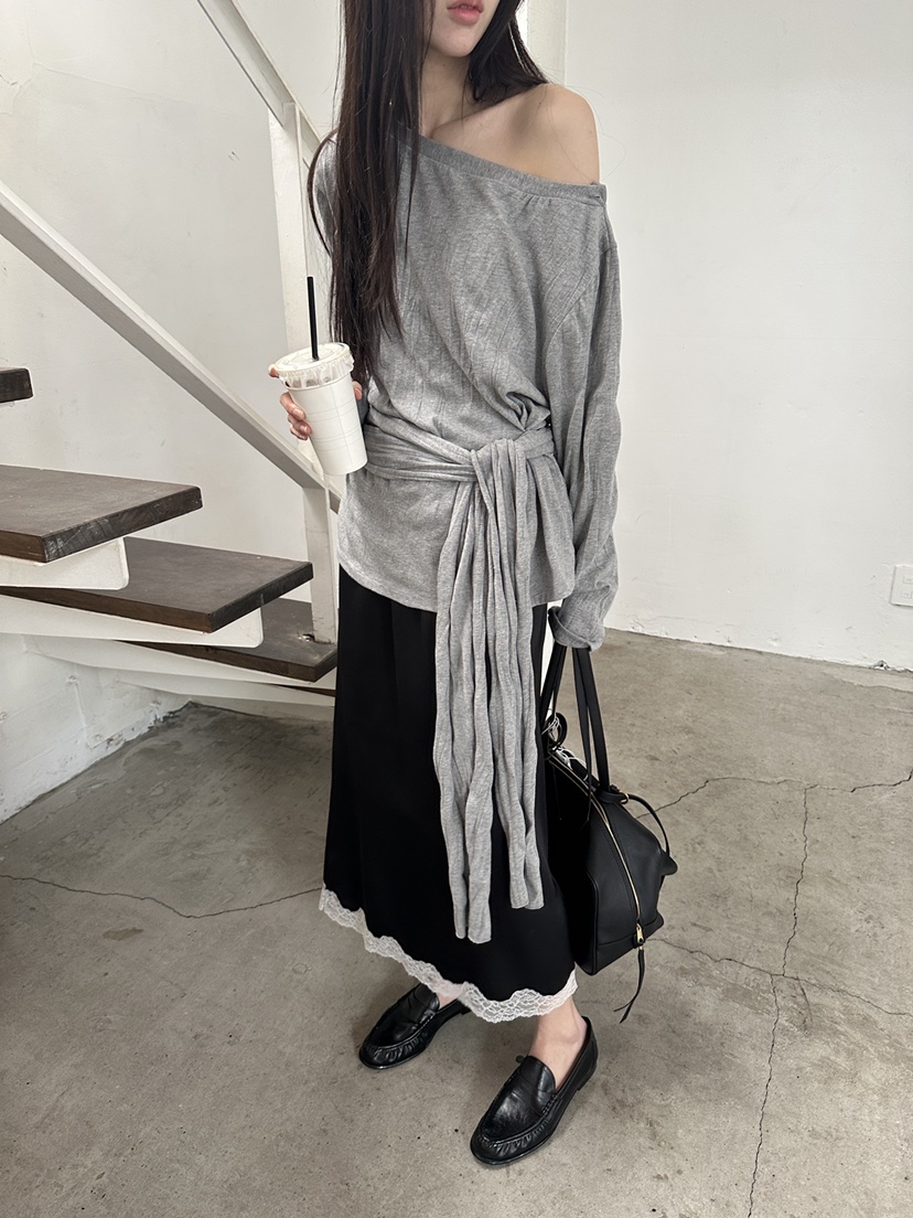 BOWIE韓國代購女裝新款推薦熱賣職業26春夏人氣休閑長裙蕾絲BOWIE長裙