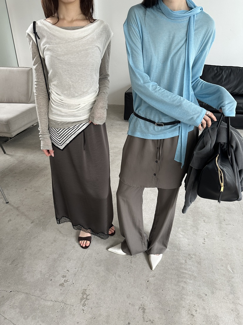 BOWIE韓國代購女裝新款推薦熱賣職業26春夏人氣休閑長裙蕾絲BOWIE長裙