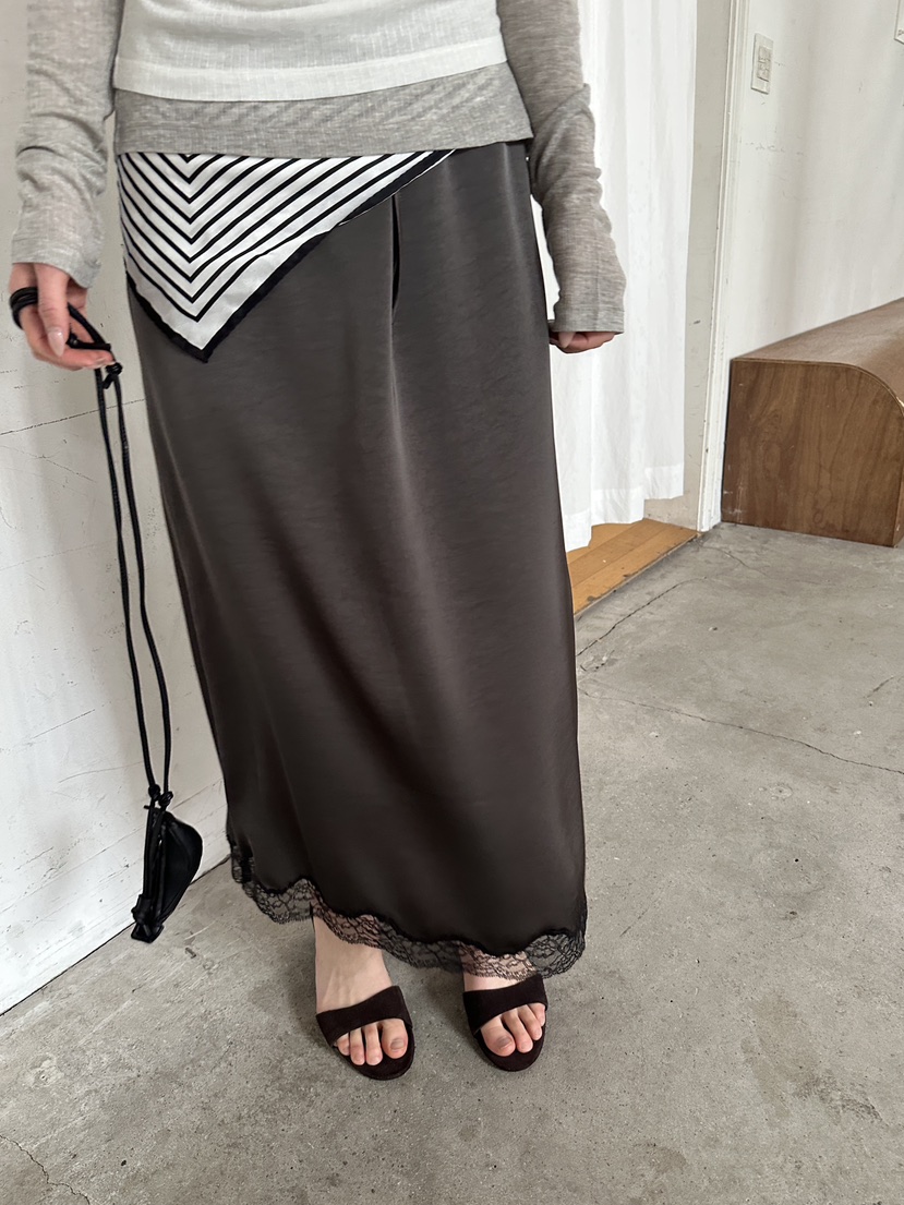 BOWIE韓國代購女裝新款推薦熱賣職業26春夏人氣休閑長裙蕾絲BOWIE長裙