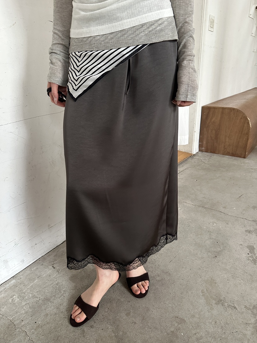 BOWIE韓國代購女裝新款推薦熱賣職業26春夏人氣休閑長裙蕾絲BOWIE長裙