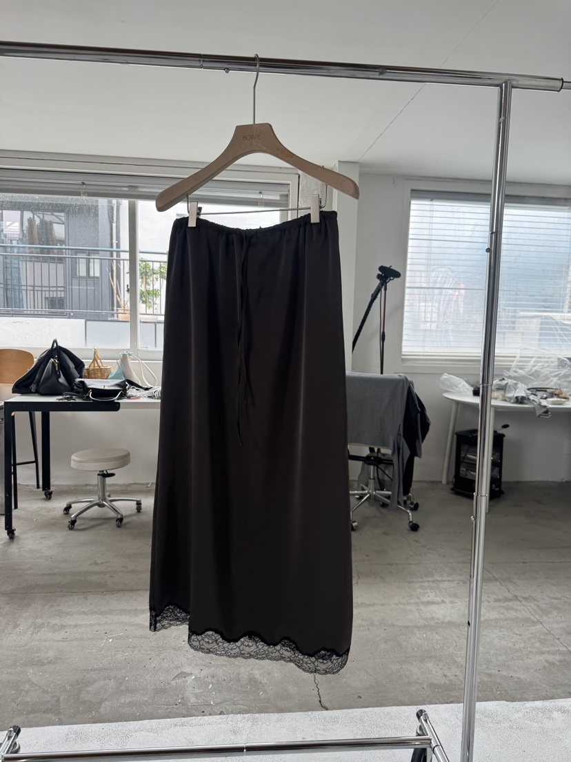 BOWIE韓國代購女裝新款推薦熱賣職業26春夏人氣休閑長裙蕾絲BOWIE長裙圖色3