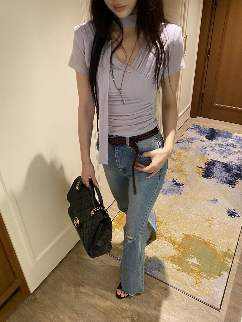 FOUREIGHT韓國東大門直郵女士新品時尚職業休閑人氣T恤圍巾FOUR EIGHTT恤