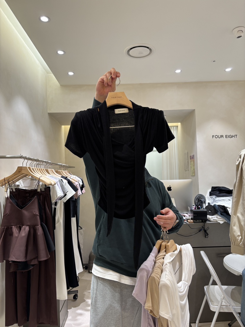 FOUREIGHT韓國東大門直郵女士新品時尚職業休閑人氣T恤圍巾FOUR EIGHTT恤圖色4